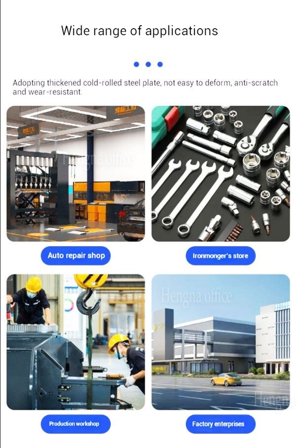 Heavy-duty steel workbench for workshop use with thick cold-rolled steel top