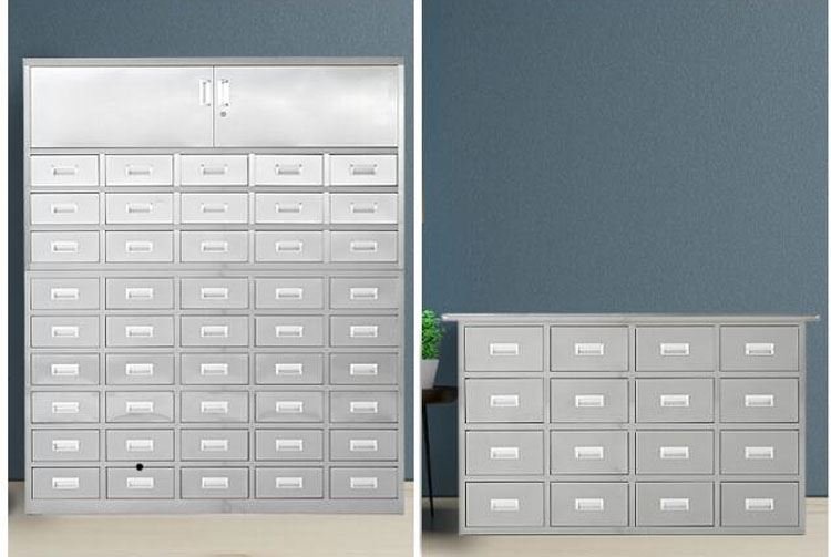 45-drawer TCM cabinet with upper cabinet and dispensing counter layout