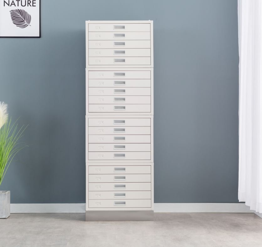 Individual pathology storage cabinet with labeled specimen drawers