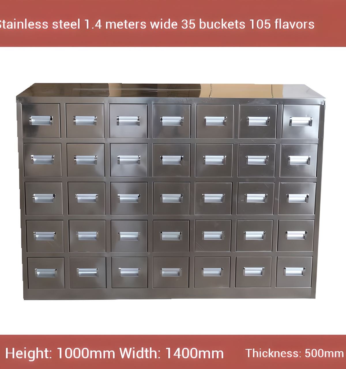 Compact stainless steel TCM medicine cabinet with 35 drawers for small clinics